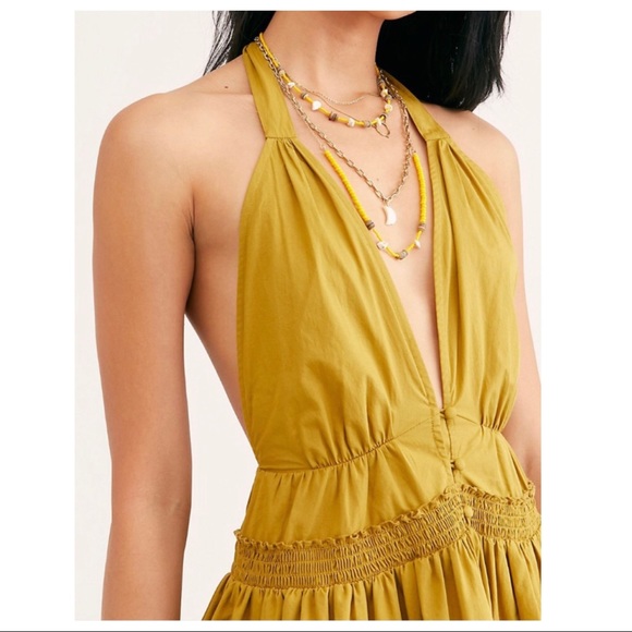 FREE PEOPLE BOHO HALTER MINI DRESS A2C - Picture 9 of 14